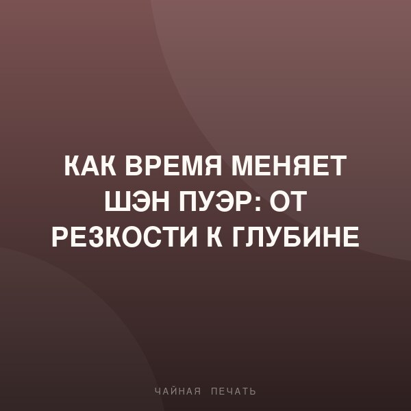 Как время меняет шэн пуэр: от резкости к глубине